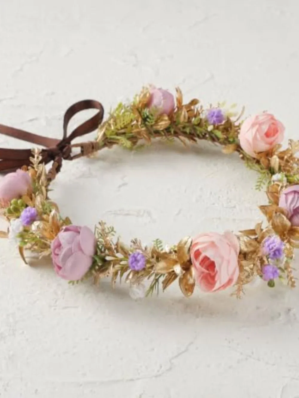 Fairy Flower Crown Headband - Boho Woodland Floral Hair Accessory for Weddings